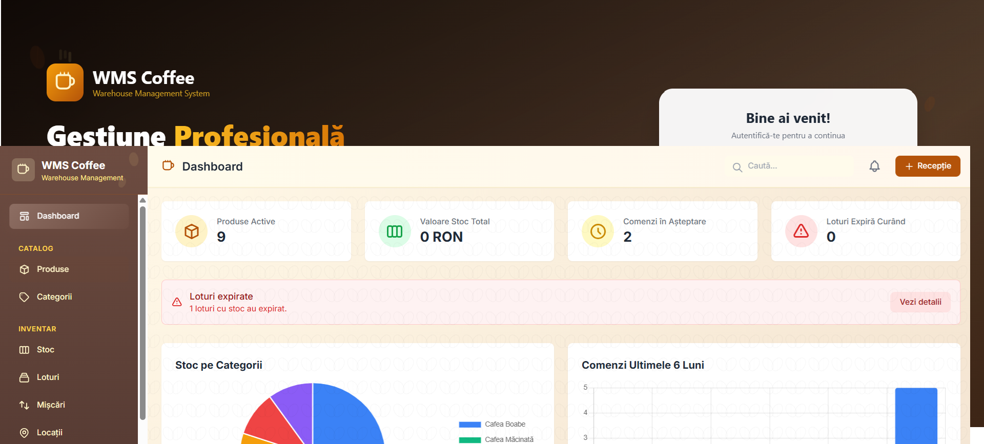 WMS Coffee – Sistem de Gestiune pentru Depozite de Cafea