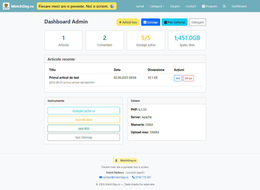 Matchday.ro – Blog sportiv modern