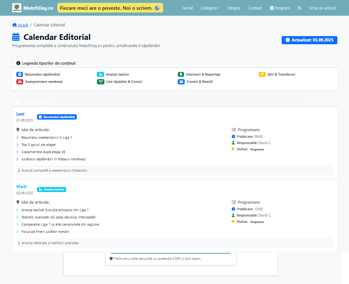 Matchday.ro – Blog sportiv modern