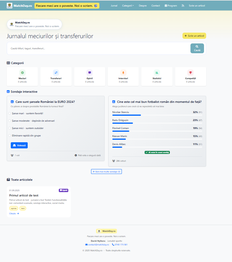 Matchday.ro – Blog sportiv modern